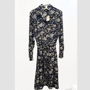 Ralph Lauren Navy Floral Long Sleeve Dress